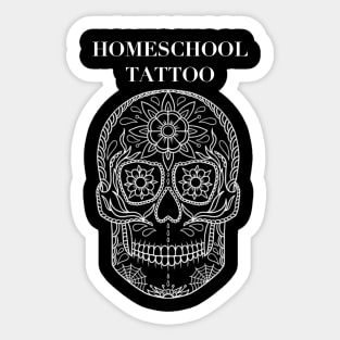 HomeSchoolTattoo Sugarskull (WHITE) Sticker